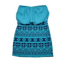 KimCine Dress Womens M Blue Strapless Tube Fair Isle Pullover Mini Dress - $25.62
