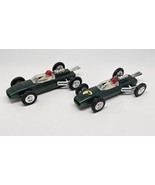 (2) Vtg BRM Mini Mite Plastic Toy Green Race Ferrari Green Car #810 Hong... - $690.14 MXN