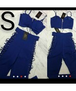 Royal Blue Sexy Top &amp; Pants Luxury Set~Size S NWOT - £34.56 GBP