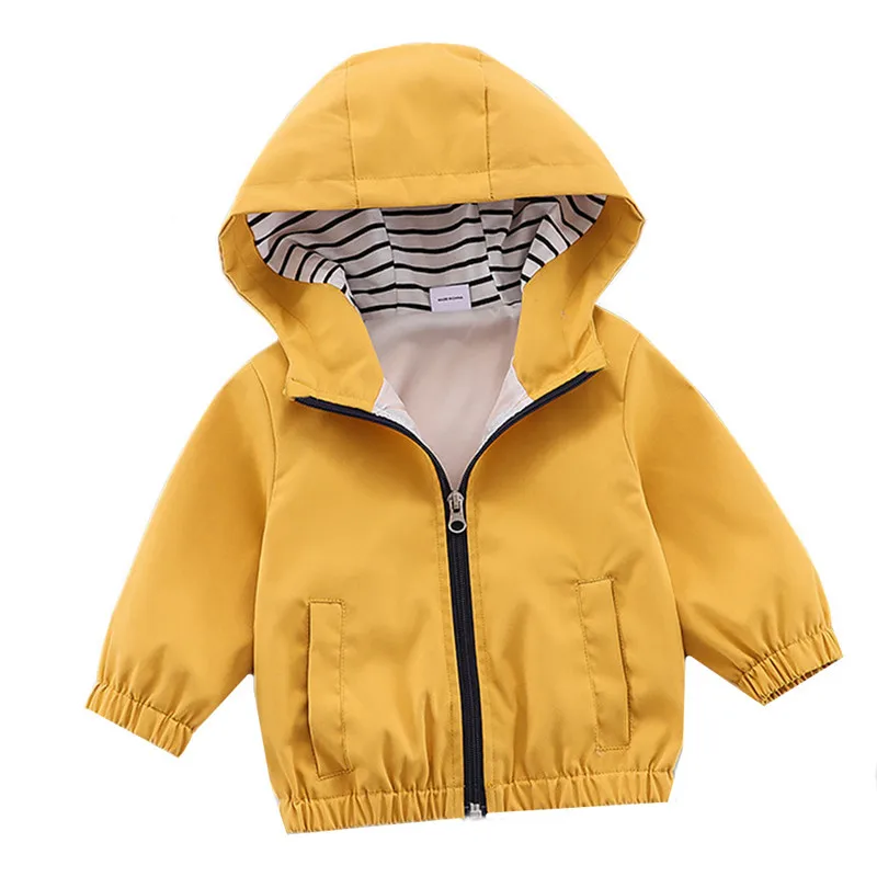 Baby Boys Trench Coat Autumn Spring New Hooded Jacket Coat Solid Color Baby es F - £86.63 GBP
