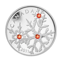 1 Oz Silver Coin 2011 Canada $20 Small Crystal Snowflake Hyacinth Swarovski - £102.15 GBP