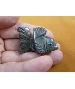 Y-FIS-TR-5) gray GOLDFISH FISH gemstone SOAPSTONE STONE gem carving LOVE... - €7,32 EUR