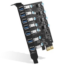 Pci-E To Usb 3.0 7-Port(7X Usb-A ) Expansion Card ,Pci Express Usb Add In Card , - £32.57 GBP