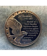 JACOB HENRY NORTH CAROLINA LEGISLATOR STERLING SILVER COMMEMORATIVE MEDA... - $123.82 CAD