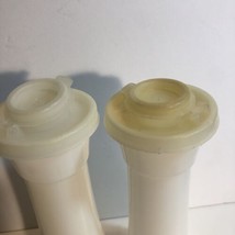 Vintage Tupperware  Hour Glass Salt &amp; Pepper Shakers With Lids - £14.87 GBP