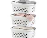 IRIS USA 3 Pack Comfort Carry Laundry Basket, White - $92.99