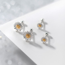 Silver Daisy Flower Earrings For Women Girls Small Daisy Flower Stud Ear... - $15.00+