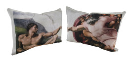 Zeckos Set of 2 Michelangelo Creation of Adam Throw Pillows 20 X 14 - £16.05 GBP