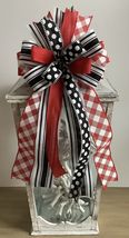 1 Pcs Everyday Black &amp; Red Easter Wired Wreath Bow 10 Inch #MNDC - £30.97 GBP