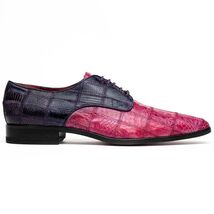 Pissa Genuine Caiman Lizard Patchwork Derby Shoe Pink/Purple image 2