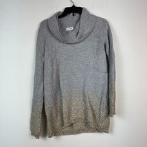 Calvin Klein Women S Gray Tan Stripes Cowl Neck Long Sleeve Sweater No Tag E53 - £27.34 GBP