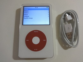 Apple Ipod Classic 5TH Gen. Cu St Om WHITE/RED 30GB...NEW Battery... - $139.99