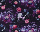 Cotton Glitter Outer Space Planets Galaxy Universe Fabric Print by Yard ... - £9.55 GBP
