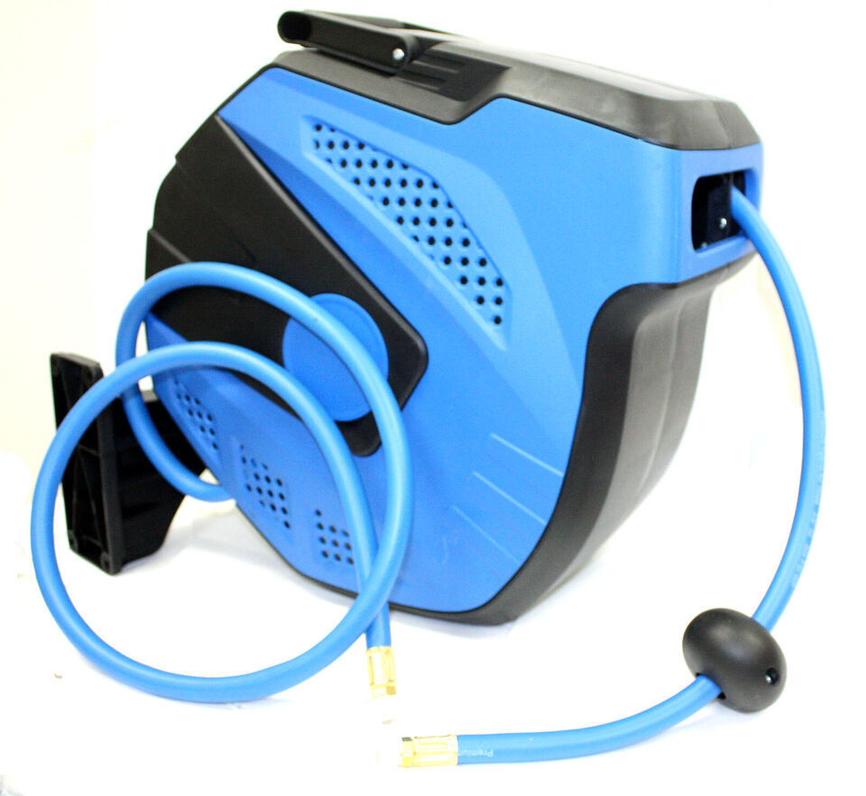 Wall Mount 50&#39; x 3/8&quot; Retractable PU Air Hose Reel Auto Rewind Reel - $84.14