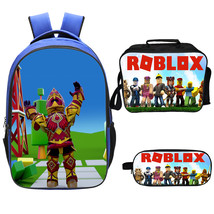 WM Roblox Backpack Lunch Box Pencil Case Outdoor School Package B - £32.86 GBP