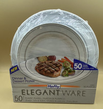 New Hefty ElegantWare White Plates 50 Pack RV Camping Dinnerware - £20.86 GBP
