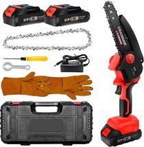 Mini Chainsaw Cordless Portable 6 Inch Handheld Chain Saw with Security Lock - £29.16 GBP