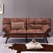 Convertible Memory Foam Futon Couch Bed, Modern Folding Sleeper Sofa - £241.48 GBP