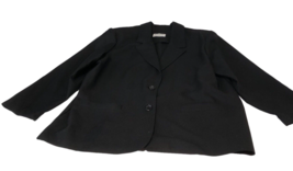 Alfred Dunner Womens Black Suit Jacket Blazer Size 18 Two Button - £15.52 GBP