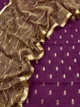 Pure Moonga Silk Salwar Suit Unstitched with Kora Tissue Organza Crush Dupatta w - £154.45 GBP