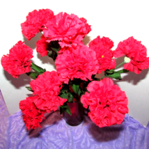 ARTIFICIAL FLOWERS  red carnation bouquets 3 see description  (tupperwr) - $3.60