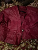 DANA BROOKE  Vintage Fabulous Fire Engine Red Leather Jacket Size P 10 - $19.80