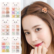 SH 6Pcs/Set Mini Hair Claw Clips Small Flower Acrylic Barrettes Hair Accessories - £4.29 GBP