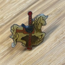 Vintage Enamel Carousel Horse Lapel Pin Pinback Retro 80&#39;s KG - $147.58 MXN