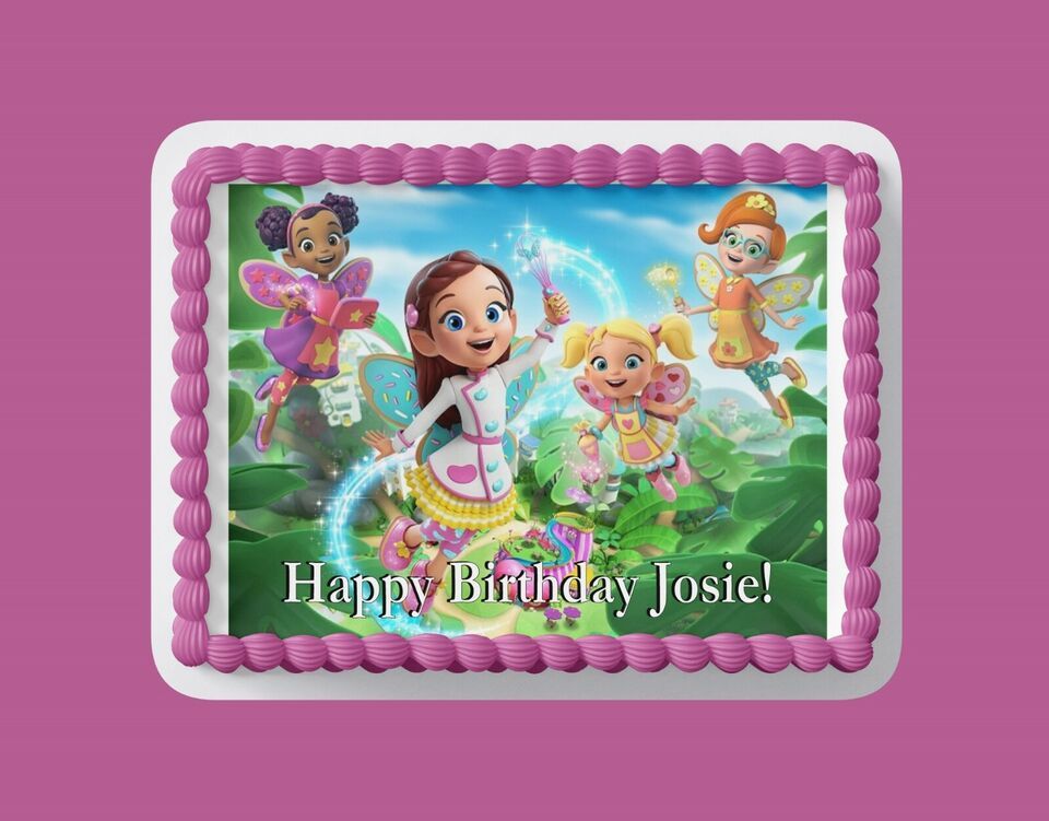 Custom Edible Birthday Cake Topper/ Peel like a sticker/Butterbean&#39;s Cafe - $9.89