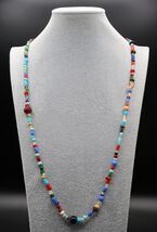 Vtg Strung Various Colorful Beaded Necklace 33" Opera Flapper Length Unique - $14.99