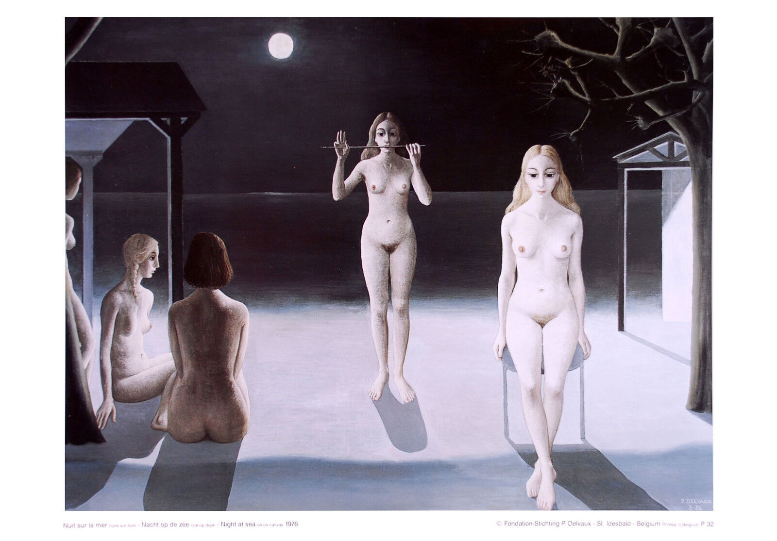 Paul DELVAUX Poster Nuit sur la Mer - Seascape by Night - 50 x 35 cm - $48.39