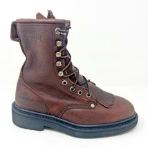 Bonanza 8&quot; Kiltie Lacer Brown Oiled Leather Mens Steel Toe Work Boots BA... - $34.95+