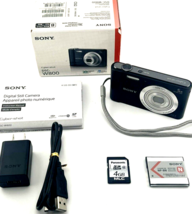 Sony CyberShot DSC W800 Digital Camera 20.1 MP 5x Zoom Black IOB MINT - $195.10