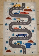 Kids Play Room Rug Carpet Mat - Big Rigs Cars Trucks 30x48&quot; Non-slip Pil... - £15.41 GBP