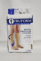 Truform Below Knee Stockings Firm Compression Open Toe Small White - £8.46 GBP