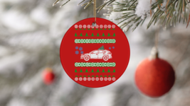 2012 Mazda Cx5 1st Gen Ugly Christmas Sweater Circle Ornament - £14.88 GBP