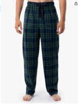Izod Sleepwear  Flannel Silky Blue / Green Long Pant Pajamas Size XL NWT - £14.97 GBP