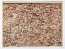 1910 Antique Map Of Vicinity Of Cortina D&#39;ampezzo Dolomites Alps / Italy Austria - £22.82 GBP