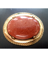 Genuine GOLDSTONE Vintage Brooch Pin - 1 5/8 inches - £19.92 GBP