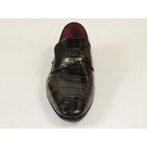 Men's GENIO Genuine Crocodile Embossed Leather Shoes Turkey 120371165 Black image 2