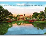 Rock Springs Park Reflection Pool Fort Worth Texas TX UNP Linen Postcard... - $2.92