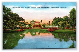 Rock Springs Park Reflection Pool Fort Worth Texas TX UNP Linen Postcard N18 - £2.33 GBP