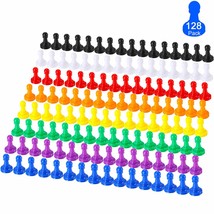 128 Pieces 1 Inch Multicolor Plastic Pawns Chess Pieces Game For Board G... - £15.16 GBP