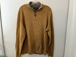 Tasso Elba Shirt Mens XXL Port Gold Quarter Zip Supima Cotton - $7.87