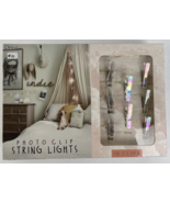 Battery Powered Photo Clip String Lights 13.5&#39;  36 x Clip Iridescent LED... - £12.45 GBP