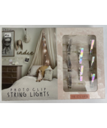 Battery Powered Photo Clip String Lights 13.5&#39;  36 x Clip Iridescent LED... - $15.83