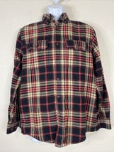 Faded Glory Men Size S Plaid Button Up Knit Shirt Long Sleeve - £5.28 GBP