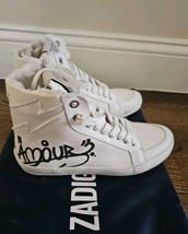 Zadig &amp; Voltaire Jormi Amour Distressed Canvas Sneakers High Tops $448 S... - $143.54
