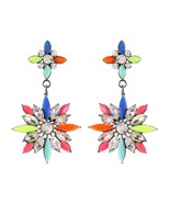 NEW Amrita Singh Rock Princess Crystal Statement Earrings in Gunmetal ER... - £27.97 GBP