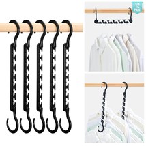 Sturdy Plastic 12 Pack, Cascading Hangers Organizer Closet Space Saver 80% And W - £22.37 GBP